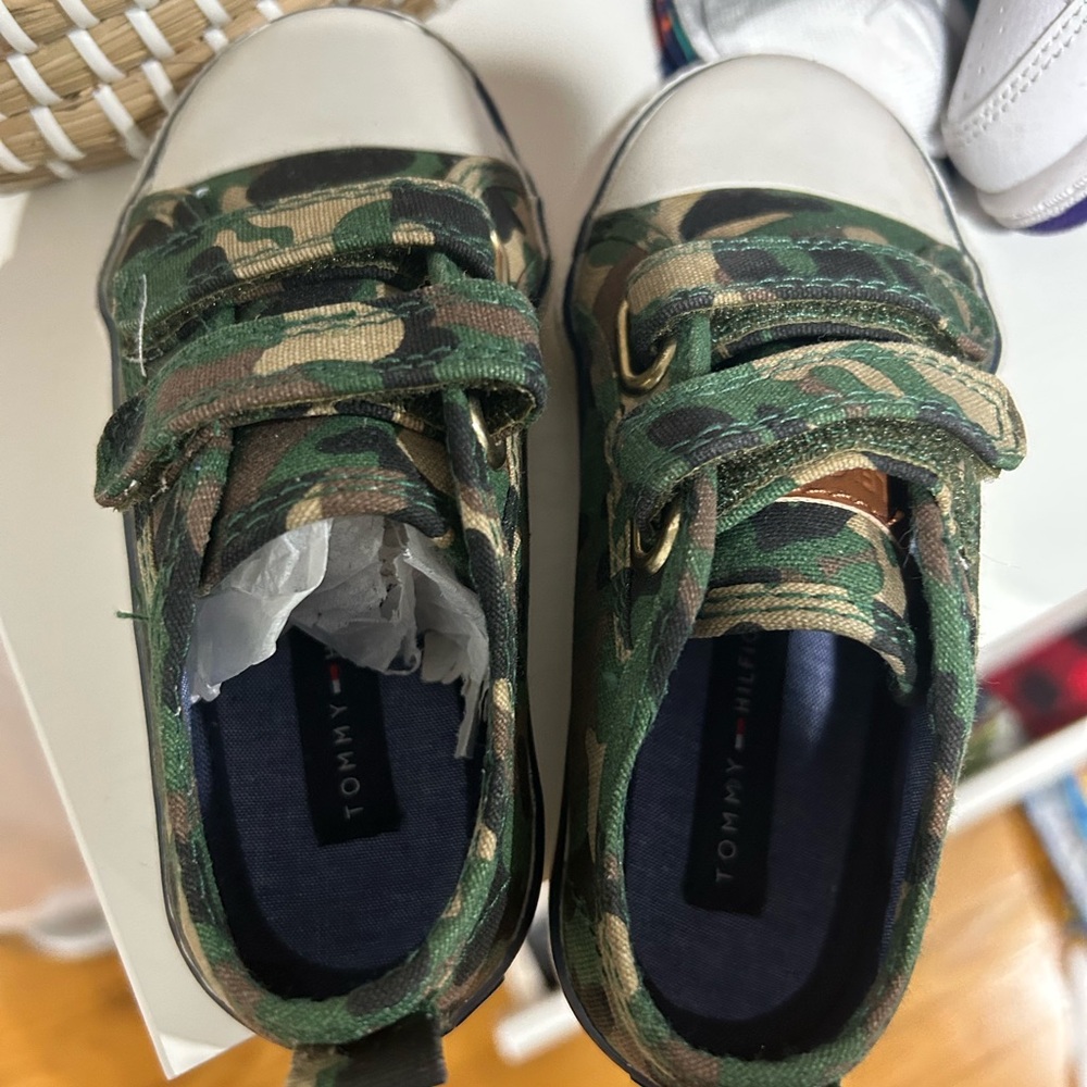 Tommy Hilfiger Kids Green Camouflage Sneakers
